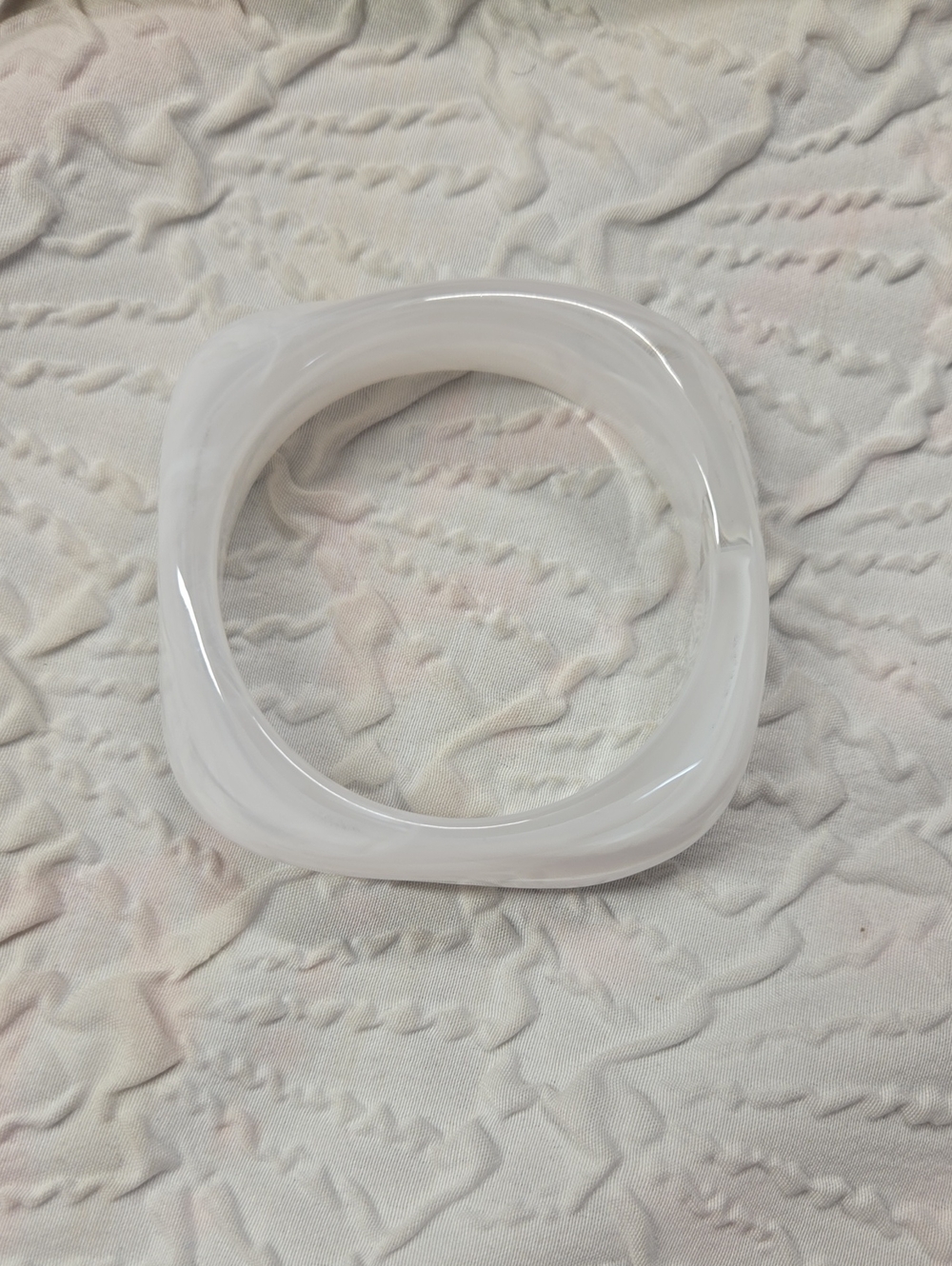 White Acrylic Square Bangle Bracelet